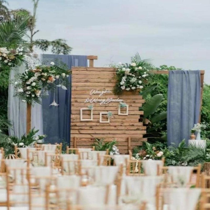 MLMW Dusty Blue Chiffon Fabric by The Yard 20 Yards 60" Wide Wedding Arch Draping Fabric Sheer Material for Party Backdrop Arch Ceiling Decor - Image 4